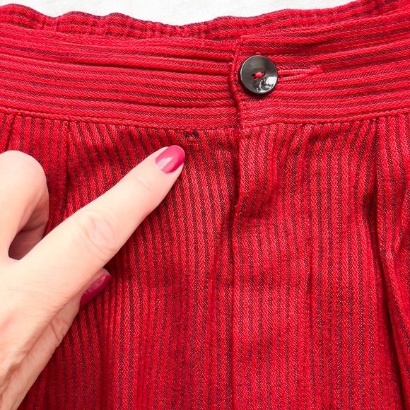 Vintage Liz Claiborne High Rise Red Pleated Pinstripe Tapered Pants Size Medium - Picture 14 of 14